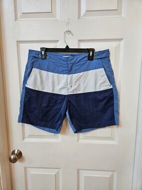 Venroy Sydney Men's Swim Trunks Board Shorts Colorblock Blue Size 34 Nylon